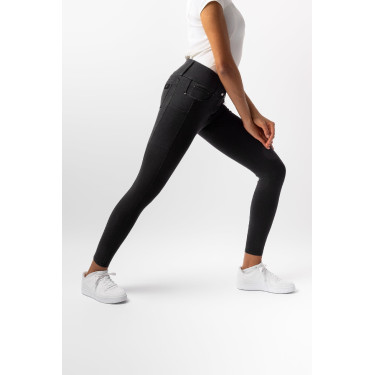 Horze Carolyn denim fullgrip damesrijbroek Zwart