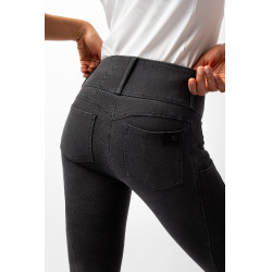 Pantalon Horze Carolyn denim fullgrip femme Noir