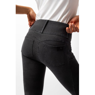 Pantalon Horze Carolyn denim fullgrip femme Noir