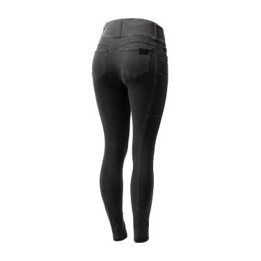 Pantalon Horze Carolyn denim fullgrip femme Noir