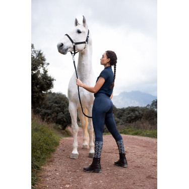 Legging d'équitation Horze Maia fond intégral femme Ouverture Bleu marine