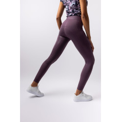 Legging d'équitation Horze Maia fond intégral femme Prune noir Violet