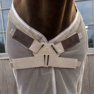 Couverture anti-mouche avec Protection Ventrale Comfort Kentucky Beige à carreaux