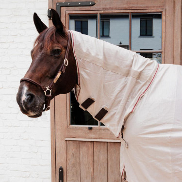 Kentucky Comfort Classic vliegendeken met hals- en buikstuk Beige / bordeaux