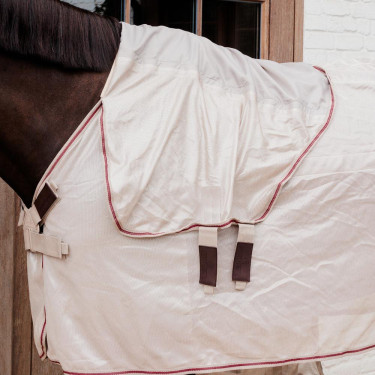 Kentucky Comfort Classic vliegendeken met hals- en buikstuk Beige / bordeaux