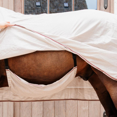 Kentucky Comfort Classic vliegendeken met hals- en buikstuk Beige / bordeaux