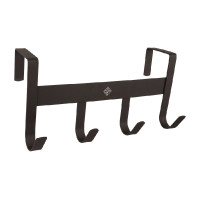 Mat metalen hoofdstelhanger met 4 haken Grooming Deluxe Zwart
