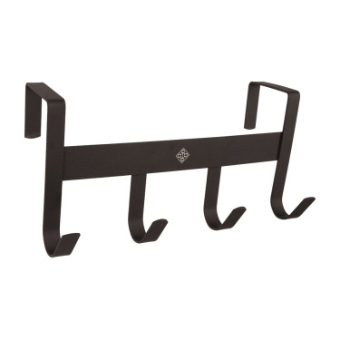 Porte-bridon en métal mat avec 4 crochets Grooming Deluxe Noir Porte-bridon en métal mat avec 4 crochets Grooming Deluxe Noir