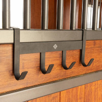 Mat metalen hoofdstelhanger met 4 haken Grooming Deluxe Zwart