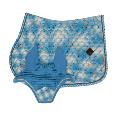 Tapis de Selle Velvet Pied-de-Poule Jumping Kentucky Marine / colourful Tapis de Selle Velvet Pied-de-Poule Jumping Kentucky Marine / colourful