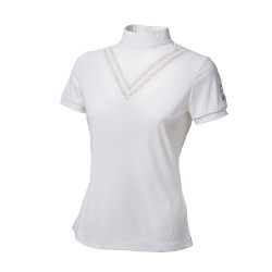 Polo de concours Tattini fille coupes laser Blanc