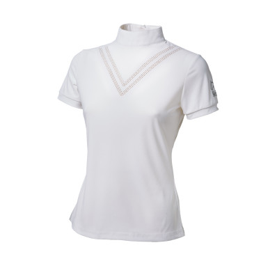 Polo de concours Tattini fille coupes laser Blanc