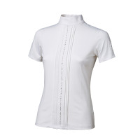 Polo de concours Tattini fille rangées de strass Blanc