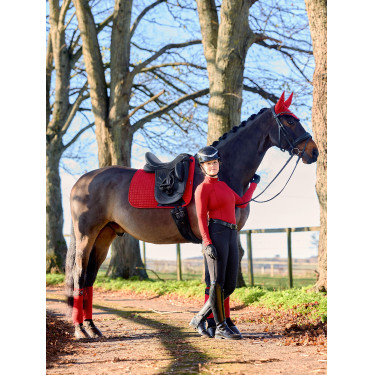 Tapis LeMieux Reflective Suede Dressage Square Chilli Rouge