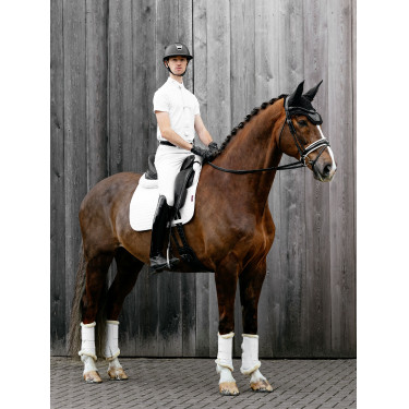 Tapis LeMieux Reflective Suede Dressage Square Blanc