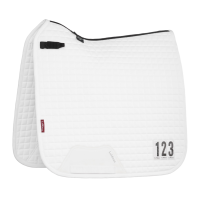 Tapis de selle Square Dressage LeMieux Compétition en coton Blanc Tapis de selle Square Dressage LeMieux Compétition en coton Blanc