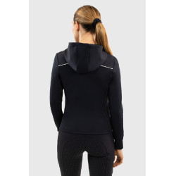 Gebreide hoodie met rits Harcour Bryssea Marine Marineblauw