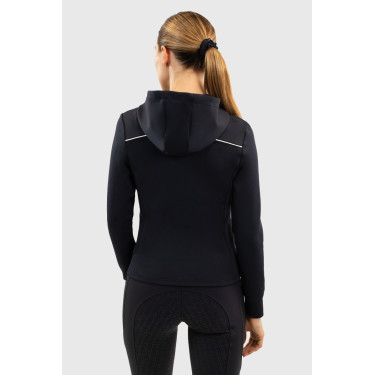 Gebreide hoodie met rits Harcour Bryssea Marine Marineblauw