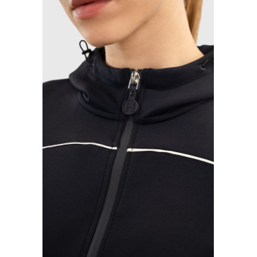 Gebreide hoodie met rits Harcour Bryssea Marine Marineblauw