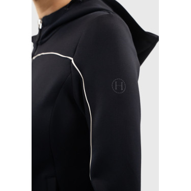 Gebreide hoodie met rits Harcour Bryssea Marine Marineblauw