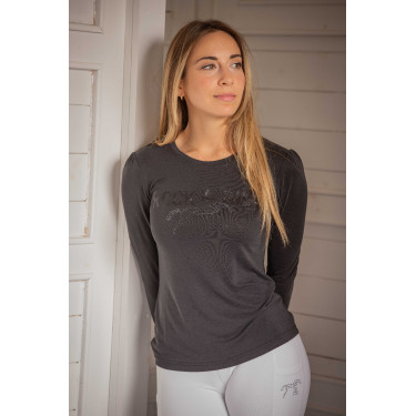 T-shirt Pénélope Lovely manches longues Anthracite Gris