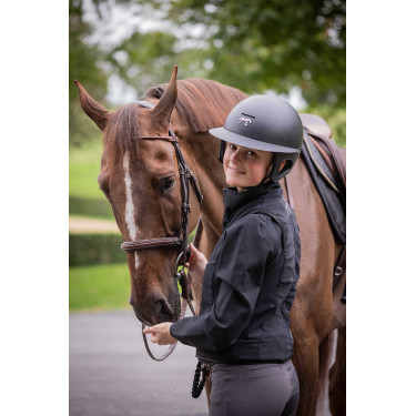 Pénélope matte helm met lange klep Mat zwart