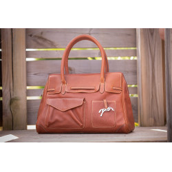 Sac à main Pénélope Maëlys Grand modèle Cognac Marron