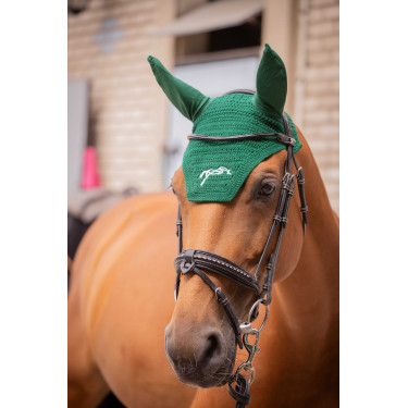 Bonnet chevaux Pénélope Coton Vert foncé