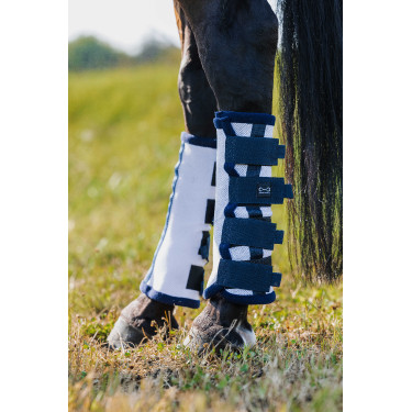 Guêtres anti-mouches Riding World par 4 Blanc Guêtres anti-mouches Riding World par 4 Blanc