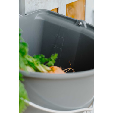 Hippotonic voederbak met haken en handvat Donkergrijs