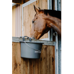 Mangeoire Hippotonic à crochets et anse Gris foncé