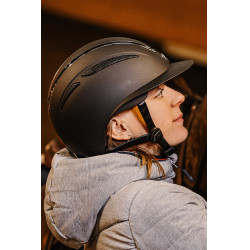 Casque Equithème Agris visière large Noir argenté