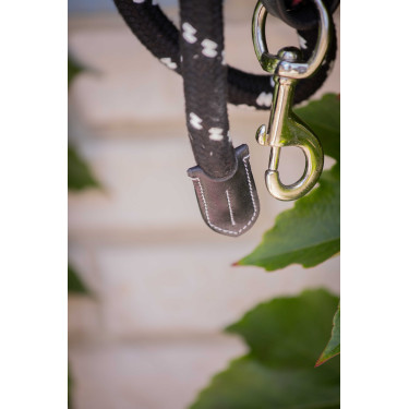 Longe Penelope Touw en leer Zwart