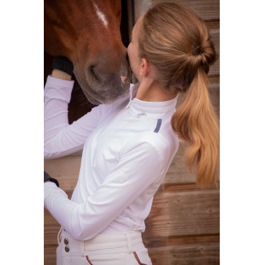Polo de concours Pénélope Séville Mesh manches longues Blanc Polo de concours Pénélope Séville Mesh manches longues Blanc