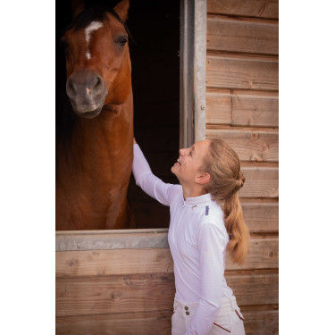 Polo de concours Pénélope Séville Mesh manches longues Blanc Polo de concours Pénélope Séville Mesh manches longues Blanc