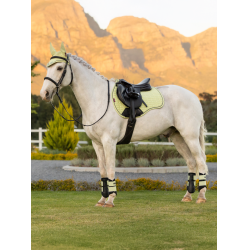 LeMieux Reflective Suede Mixte GP Square Zadeldek Badge Wit