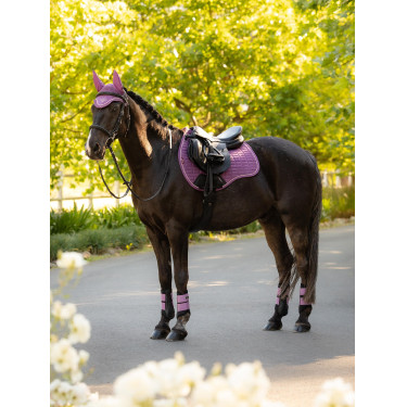 LeMieux Reflective Suede Mixte GP Square Zadeldek Kaasjeskruid Violet