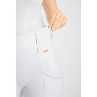 Legging d'équitation B Vertigo Diana à fond intégral compressif femme Blanc brillant