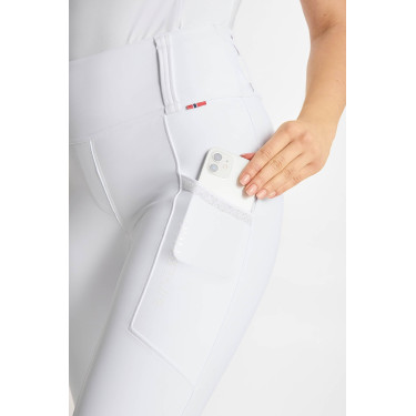 Legging d'équitation B Vertigo Diana à fond intégral compressif femme Blanc brillant