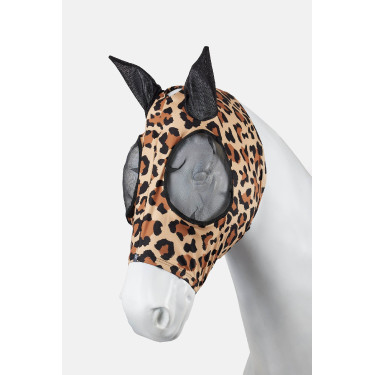 Masque anti-mouches Horze Elastic avec zip Léopard Motifs