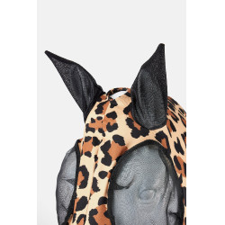 Masque anti-mouches Horze Elastic avec zip Léopard Motifs