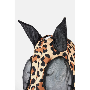 Masque anti-mouches Horze Elastic avec zip Léopard Motifs