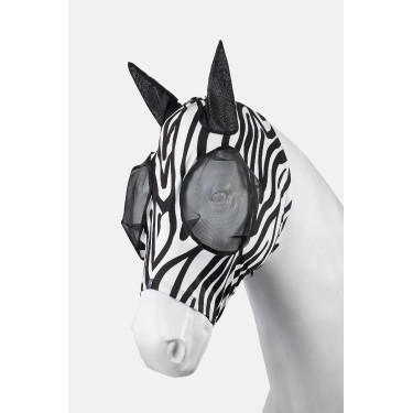Horze elastisch anti-vliegenmasker met rits Zebra Motieven