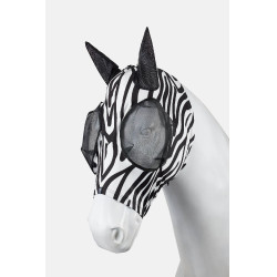 Masque anti-mouches Horze Elastic avec zip Zèbre Motifs