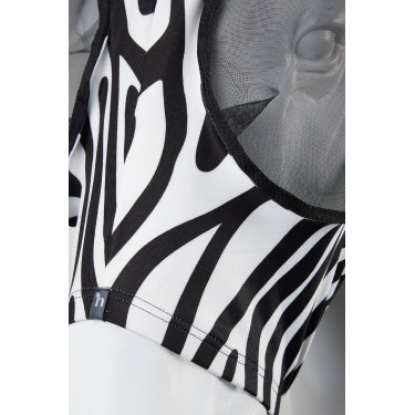 Masque anti-mouches Horze Elastic avec zip Zèbre Motifs