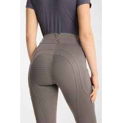 Pantalon d’équitation Horze Chara femme full grip Bois flotté Gris