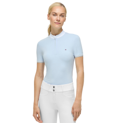 Wedstrijdpolo Linsay Tommy Hilfiger Equestrian dames met korte mouwen Lief blauw
