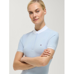 Wedstrijdpolo Linsay Tommy Hilfiger Equestrian dames met korte mouwen Lief blauw