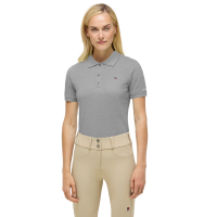 Tommy Hilfiger Equestrian dames polo met korte mouwen Gemêleerd grijs