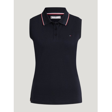 Cordova mouwloze polo voor dames van Tommy Hilfiger Equestrian Woestijnlucht Blauw